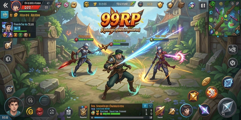 Screenshot gameplay 99RP yang menunjukkan strategi dan pertempuran.