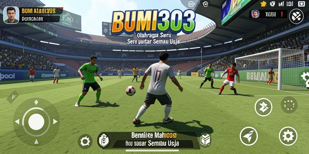 Screenshot utama dari gameplay BUMI303 yang menampilkan aksi olahraga seru.