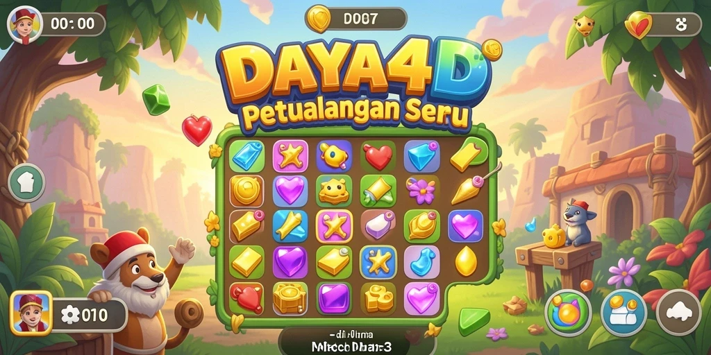 Tangkapan layar menampilkan gameplay Match-3 yang menantang dan seru.