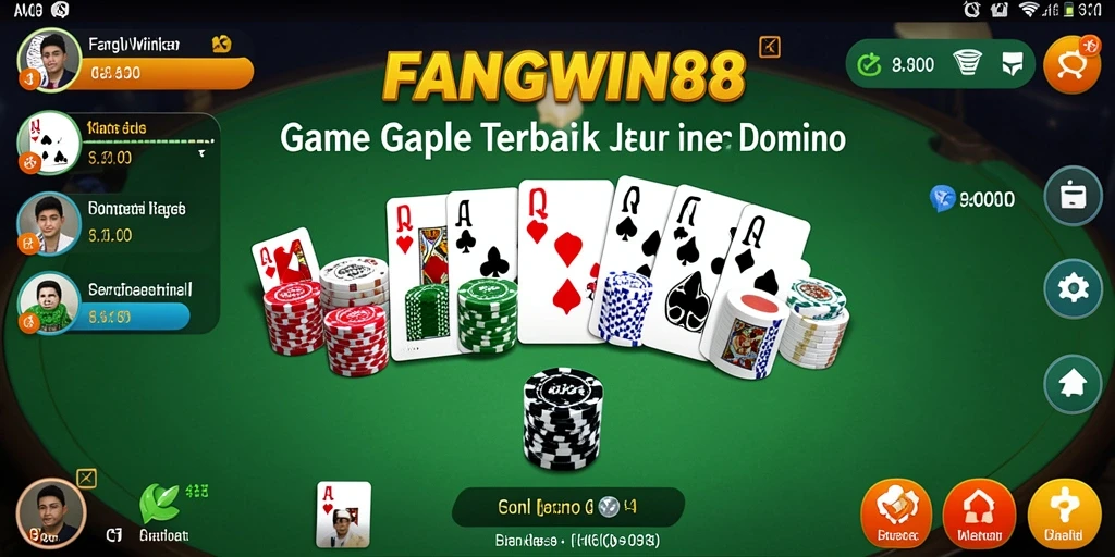 Screenshot gameplay FANGWIN88 menampilkan suasana bermain Gaple yang seru.