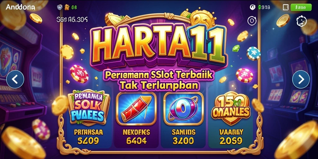 Screenshot gameplay HARTA11 yang menampilkan mesin Slot beragam dengan efek visual menakjubkan.