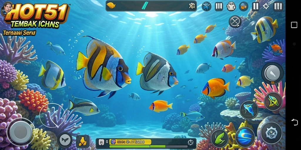 Tangkapan layar menunjukkan grafik menawan dari gameplay Tembak Ikan.