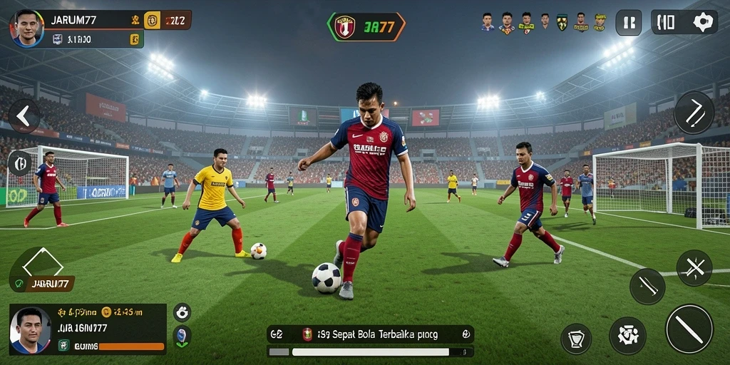 Menampilkan aksi sepak bola nyata dalam JARUM77.