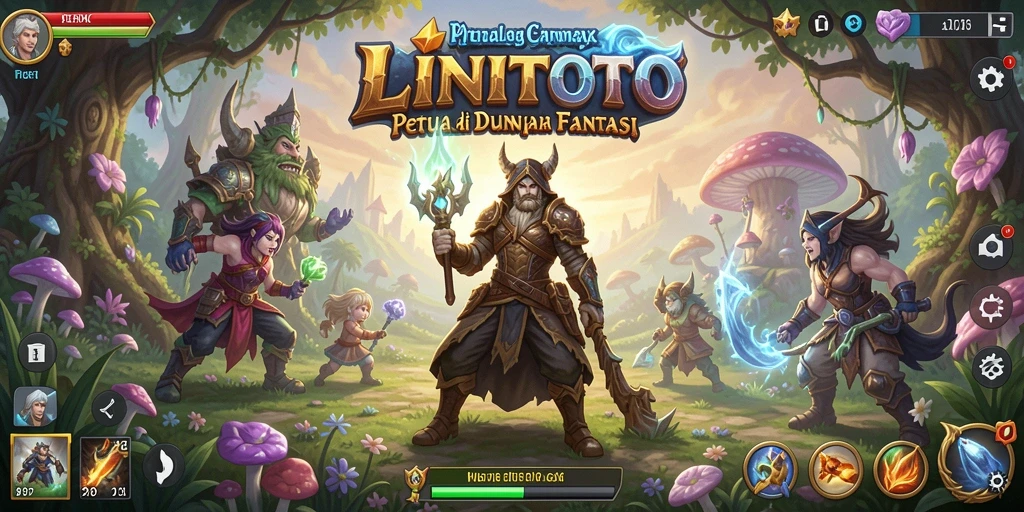 Tampilan gameplay LINITOTO dengan pertarungan seru dan karakter yang menarik.